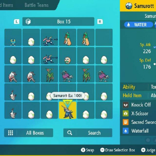 Shiny ✨ Samurott 6IV Adamant Battle Ready Max Stats + free Ability Patch You Choose Tera Type