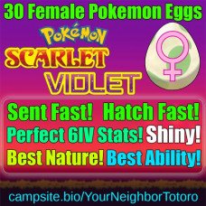 30 Shiny Female Pokemon Eggs